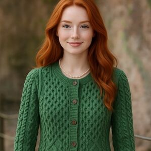 Kilronan Knitwear Irish Cardigan - 100% Pure New Wool